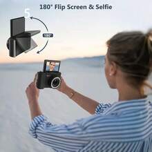 W&O 2025 NEW 4K 3-Inch Digital Camera, FHD 1080P, Digital Point And Shoot, 64MP For Vlogging With Anti Shake 16X Zoom, Compact, 32GB SD Card Included,MP3 Player, With Flashlight -Best Gift For Beginners Of Cameras