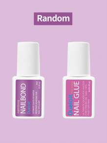 Extra Strong Brush-On Nail Glue For Acrylic Nails, Nail Tips & Press-On Nails (8ml) With File For Glue-On Fake Nails, Fix Broken Nail Repair. Acrylic Nail Glue Nail Bond Nail Glue Gel,Random