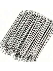 20/50pcs Galvanized Steel Outdoor Turf Ground Nails, U-Shaped Ground Nails, Anti-Grass Cloth Garden Ground Nails, Insert Soil Fence U-Shaped Fixer
