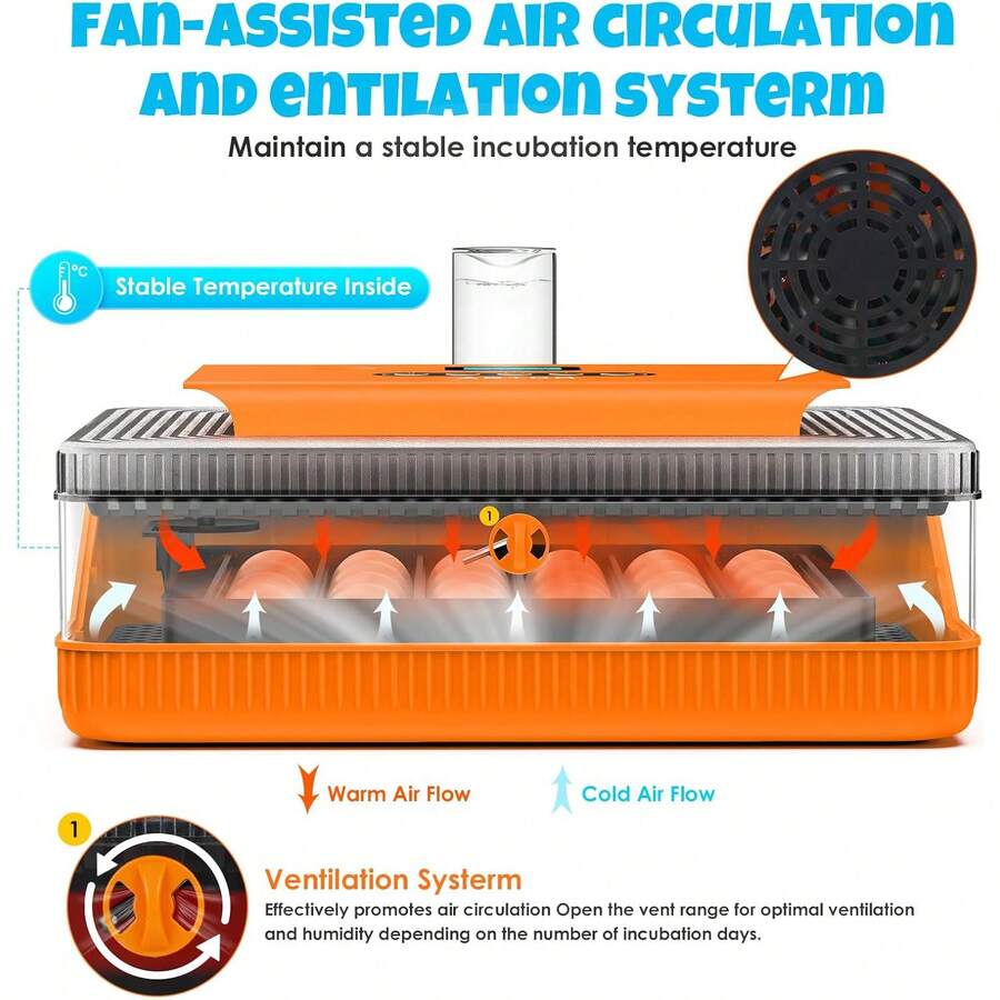 25 Egg Incubator Digital Poultry Hatcher Machine With Automatic Egg Turning, Incubators For Hatching Eggs, Temperature & Humidity Control, LED Screen, General Purpose Incubator( - trái cam - Xem 1