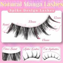 Eye Lashes False Eyelashes Faux Mink Fluffy Lashes Wispy Strip Lashes Natural Look Long Winged Foxy Lash Pack 10 Pairs Eyelashes(Flare) - 柔和俯衝 - 查看 3
