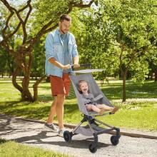 Techigher leichter Kinderwagen, kompakt Buggy mit einem Rucksack, faltbarer Reisebuggy mit Ablagekorb, verstellbarer Markise - Grau - Übersicht 6
