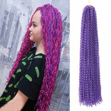 长款波浪卷曲微型ZIZI盒式辫子，扭曲高端合成钩编波浪微型非洲小3S盒式辫子，适合女性和女孩 - 彩色 - 查看 20