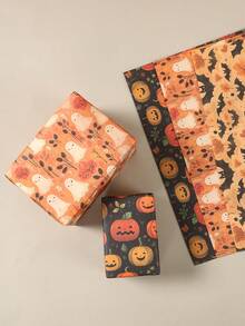 3/6 件万圣节礼品包装纸，70*50 厘米包装纸，带有南瓜、鬼魂、蝙蝠设计、包装纸、礼品包装、书籍包装、花束用品、鲜花包装纸、万圣节装饰、万圣节派对装饰、万圣节不给糖就捣蛋装饰、万圣节快乐装饰 - 萬聖節B款 - 查看 5