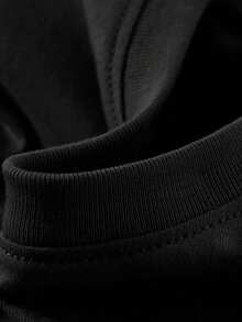 (Double Sided Printing)Yellow Haired Little Boy Printed Fashionable And  Soft And Comfortable Casual T-Shirt, Suitable For Both Men And Women - 黑色 - 查看 5