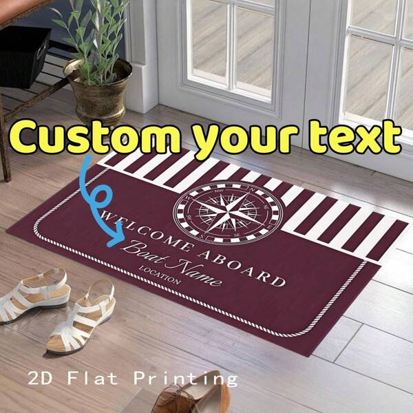 1pc Personalized Luxury Nautical Style Carpet, Room Doormat, Ideal Gift For Sailing Enthusiasts, Size 40x60cm Or 80x120cm
