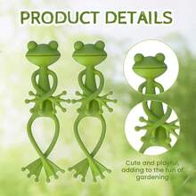 1/5PCS Durable Green Frog Plant Support Pile - Cute Frog Flower Pot Embracing Plant Climbing Fixing Clip, Plastic Garden Decoration, Suitable For Indoor And Outdoor Use, Perfect For Supporting Stem Growth, Frog Garden Decoration, Indoor Plant Support | Fun Garden Accessories | Durable Plastic