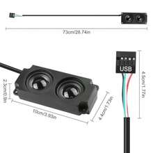 XMSJSIY Motherboard Speaker Internal USB PC Computer Speaker 9 Pin For Desktop Case Audio Stereo Loudspeaker Hidden Small Type DIY0.6M 1.9FT 1 Pairt3q1 - as pic - View 2