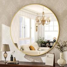 Round Wall Mirror – 20/24/30 Inch  Gold Finish For Bathroom Vanity, Bedroom, Entryway | Elegant Modern Decor Accent - 金色 - 查看 2