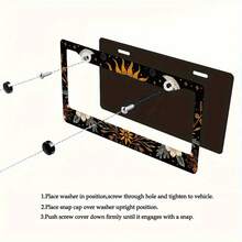 1 Piece 6.3x 12.2inch (16x 31cm ) Metal License Plate Frame Cover Floral Sun And Moon Front License Plate Frame Car License Plate, Car Exterior,It Can Add A Stylish Personality To Your Car,Funny License Plate Frame, License Plate Frames 2 Pack, Motorcycle License Plate Frame. - 1 件商品 - 查看 7