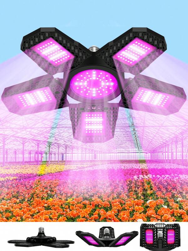 全光谱 LED 植物生长灯 E27/E26 红蓝 3/4/5 可折叠风扇叶片可调节面板室内 AC100-277V 种植补光灯可变形紫外线红外线温室帐篷水培生长箱阳光蔬菜花卉盆景栽培灯灯泡盆栽苔藓多肉水果播种照明 108/126/144/180/210/240/216/252/288Leds