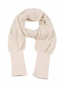 1pc Women's Solid Color Knitted Shawl With Sleeves, Versatile Neck Warmer Scarf, Suitable For Autumn/Winter Wear, Office, Campus, Air-Conditioned Rooms