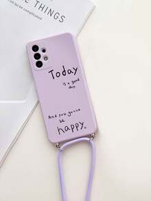 Precision Perforated Edged Handwritten HAPPY Colorful Lanyard Shockproof Phone Case Compatible With IPhone 14, 14 Pro, 14 Pro Max, 13, 13 Pro, 13 Pro Max, 11, 11 Pro Max, 12, 12 Pro, 12 Pro Max, XR, Cartoon IPhone 7/8, Compatible With IPhone 15, 15 Pro, 15 Pro Max, 16, 16 Pro, 16 Pro Max, Redmi - Multicolor - View 4