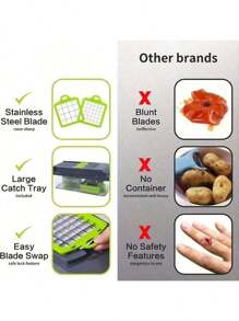 1 Picador de cebolla, máquina de cortar multifuncional, herramienta de procesamiento de ingredientes, picador de cebolla con canasta de drenaje, picador de zanahoria y ajo con contenedor, utensilios de cocina, accesorios de cocina, adecuado para el hogar/restaurante para un picado rápido