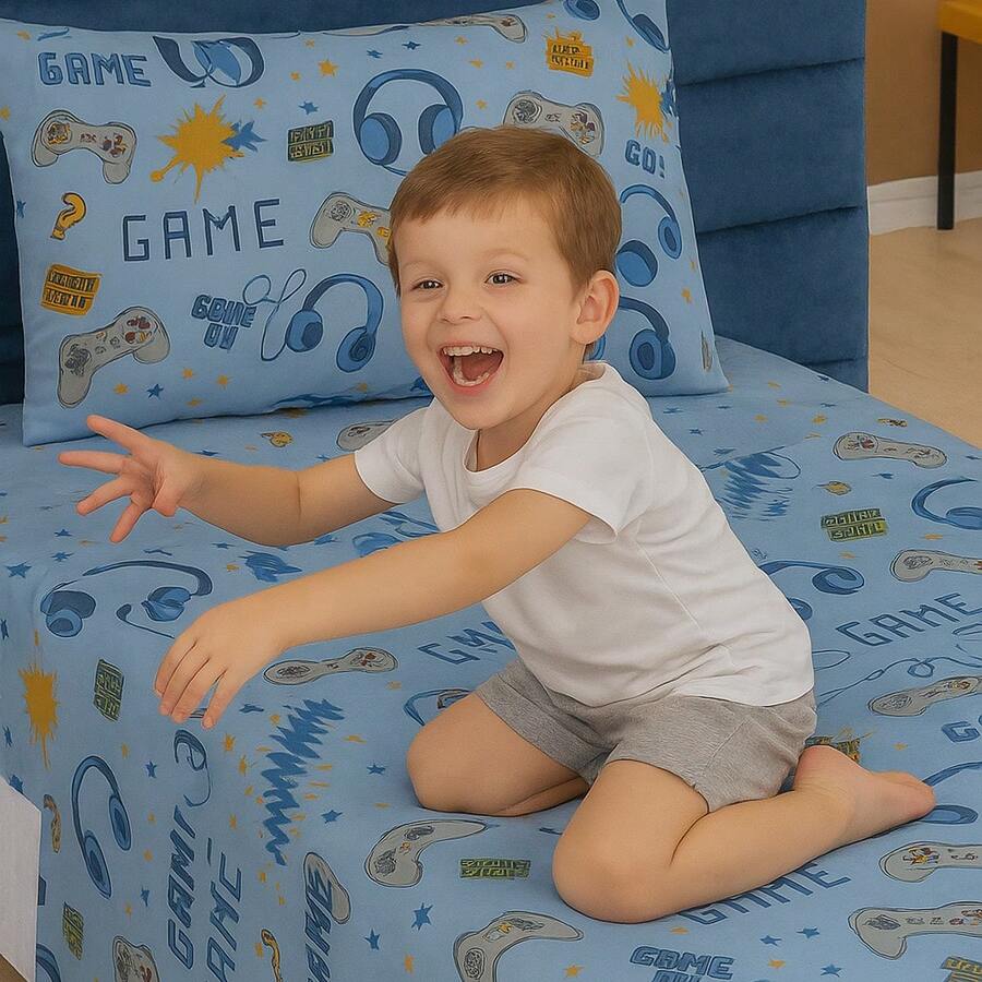 3-Piece Children's Sheet Set, Fun, Colorful Prints, Elastic - Juego - Ver 1