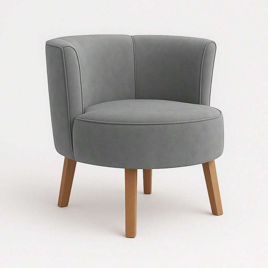 MOBLAN DECOR Modern Office Reception Upholstered Chair Soft Velvet Fabric Reinforced Wooden Legs