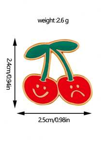 1 pièce Broche créative en fruit de dessin animé, accessoire rafraîchissant d'été en fruit fait main pour vêtements, sac, chapeau, en alliage métallique, pins de décoration mignons