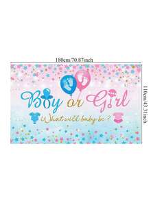 性别揭晓气球套装，包含创意包装盒、背景幕布和性别揭晓气球——适合男孩或女孩的迎婴派对装饰 - 彩色 - 查看 15