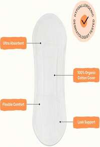 女性卫生巾 - 非草本配方，常规流量，带护翼 - 有机棉表层和超强吸收芯 - 女性护理 - 符合 FSA 和 HSA 报销条件 - 20 片装 - 120 片(1 包) - 查看 6