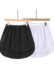 1/2pcs Women's Shirt With Long Vacation Layered Top, Swept Down Shirt, Underskirt, Hoodie, With A Small Fart Curtain Inside, Shawl, Sun Protection Sleeves, Women's Sun Protection, Cool, Shrugged Shoulders