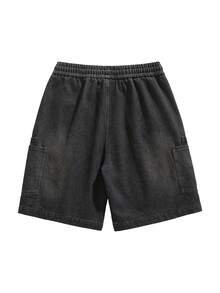 Men's Denim Casual Shorts Comfortable Style Suitable For Casual Wear - 黑色 - 查看 4