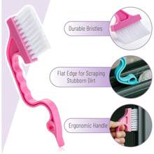 2025-Nw Slick- Winow Tr Claning Brush, 2 P, Blu/Pink Rgonomic Hanl, Built-In Scrapr, Multos, Winow Tr Claning Tools - 藍色/粉紅色 - 查看 3