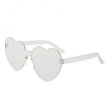 3 Pc Heart-Shaped Sunglasses, Frameless Heart-Shaped Glasses