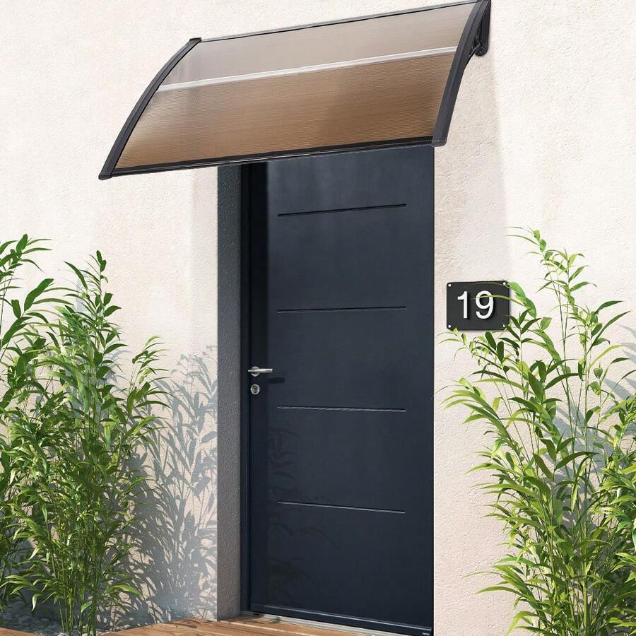Canopy For Front Doors Awning Roof Made Of Polycarbonate Durable Door Roof Canopy Rain And UV Protection - Brown 5 - View 1