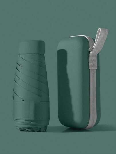 1 pieza Paraguas compacto y portátil con protección contra la lluvia y los rayos UV, incluye estuche de transporte, paraguas de bolsillo conveniente, selección de primavera y verano, regalos para damas de honor, decoración de habitación, dormitorio, playa, viaje, para hombres, para mujeres, vacaciones, cosas lindas, regalo del Día de la Madre, decoración de dormitorio, jardín, decoración de cocina, verano, playa, artículos esenciales de viaje, decoración de habitación, Squishy, graduación