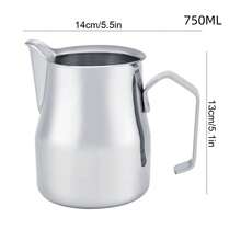 Jarra de café de acero inoxidable para espumar leche, estilo espresso y latte art - Plateado - Ver 6