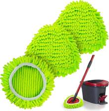 Spin Mop Scrub Brush O-Cedar EasyWring 1 System, Scrubber Brush With Stiff Bristle, Great Bathroom, Kitchen, Pool, Glass And Tile Walls, No Include Mop Handle And Base - 1-拖把替換裝(3個) - 查看 1