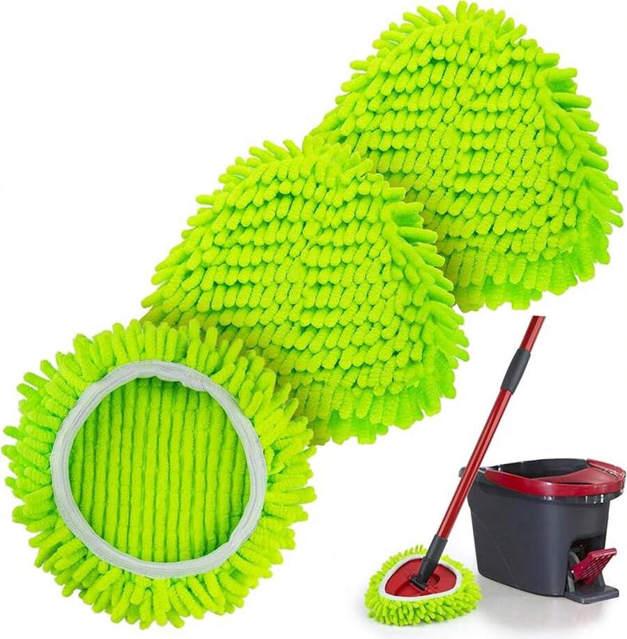 Spin Mop Scrub Brush O-Cedar EasyWring 1 System, Scrubber Brush With Stiff Bristle, Great Bathroom, Kitchen, Pool, Glass And Tile Walls, No Include Mop Handle And Base - 1-拖把替換裝(3個) - 查看 1