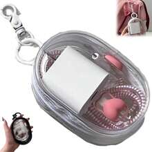 PVC Storage Bag For Organizing Data Cables, Chargers, Earphone, Earbud, Keys, Change, Clear Figure Display Bag With Keychain, Makeup Bag, Multi-Functional Storage Box For Holiday Travel, Outdoor Activities Cable Organizer Charger Accessories Travel Essentials