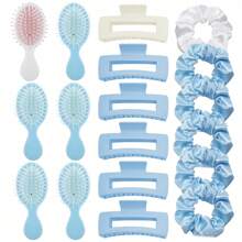 18-Piece Wedding Banquet Gift Set - Elegant Satin Headbands And Accessories Set, Including 6 Bridal Shower Headbands, 6 Square Clips And 6 Combs, Suitable For Weddings And Birthday Celebrations. This Party Supplies Set Can Be Used As Proposal Gifts, Single's Party Supplies And Wedding Party Gifts.