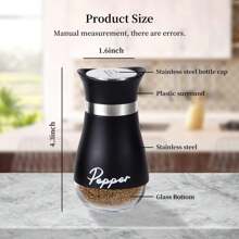 2 Pieces/3 Pieces(Including Storage Rack) Set Of Salt And Pepper Shaker Bottles, Seasoning Bottles, Glass Spice Jars, Kitchen Tools, Camping Barbecue, RV Travel Cute Spice Bottles,School Supplies