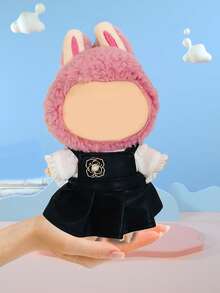 17cm First, Second, And Third Generation Bubu Pendant Baby Clothes Brown Bear Sweater Set Knitted Thread Sweater Hat Clothes (Clothes Only) - White Shirt + Rose Leather Skirt - View 5