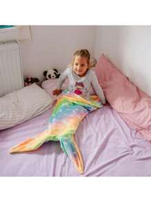 Bolsa de dormir con iluminación infantil, manta con iluminación estilo mermaid y cielo estrellado, decoración navideña