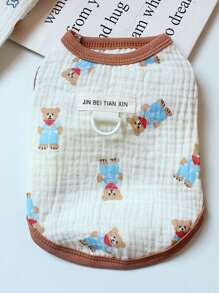 1 件适合小型犬和中型犬的狗狗 T 恤 - 柔软棉质无袖小狗衬衫、轻盈透气的夏季狗狗背心、可爱卡通印花宠物服装、舒适的狗狗衣服，适合日常穿着和户外活动 - 彩色 - 查看 6