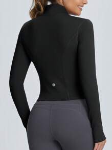 baleaf Jachetă din fleece pentru femei, pentru alergare, cu fermoar, echipament pentru vreme rece, colanți de antrenament, yoga