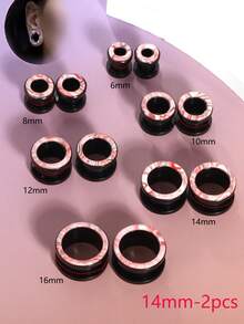 2 件不锈钢耳塞，大号双喇叭合金量规，拉伸螺丝配合通道量规 2g - 5/8 英寸身体穿孔首饰