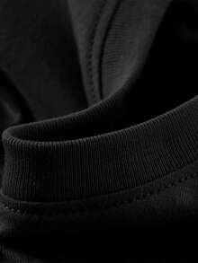 (Double Sided Printing)Astronaut  Printed Fashionable And  Soft And Comfortable Casual T-Shirt, Suitable For Both Men And Women - 黑色 - 查看 6