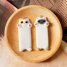 5/10 件可爱卡通猫树脂吊坠 | 色彩缤纷、俏皮的动物饰物，适用于 DIY 珠宝、钥匙扣和工艺品 | 表面光滑的树脂，猫咪配饰 - 随机混合