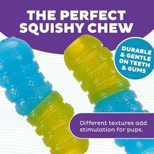Outward Hound Gummiez Bear 2-In-1 Dental Dog Chew Toy And Dog Treat Stuffer Game, Blue Raspberry Scent, Blue - Gummiez Worm - View 3