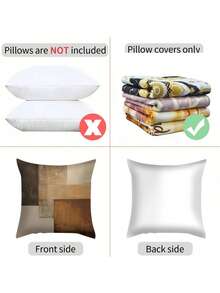 2 件装抽象现代艺术抱枕套，17.7*17.7 英寸 - 复古棕色，隐藏式拉链，触感柔软，可机洗，适用于客厅和户外装饰 - （不含枕芯） - 彩色 - 查看 9