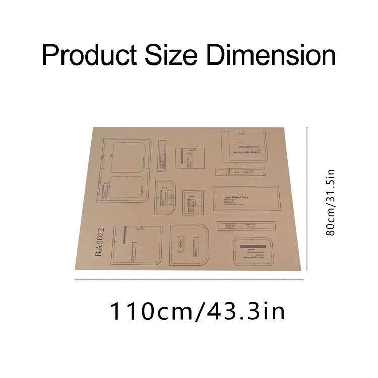 Padrões de Costura da Bolsa Robbie, Padrões de Costura de Bolsa Feminina em Escala 1:1, Padrões de Protótipo de Bolsa Estilosa, Modelos de Costura Perfeitos para Artesanato de Bolsas Feitas à Mão - O Presente Ideal Amigável para Iniciantes para Entusiastas de Costura - Castanho - Visão 3