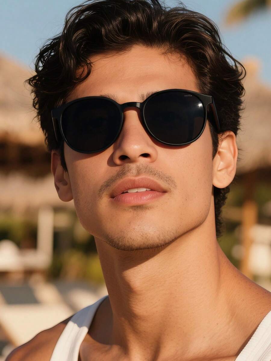 1 Pair Unisex Round Small Frame Lightweight Sunglasses, Suitable For Outfits, Travel, Summer Accessories, Sports Style, Driving, Festivals, Beach, Music Festivals, Vacations, Family Outings, UV Protection, Golf, Hiking, Elegant Attire, Street Style Accessories, Vacation Atmosphere, Sports, Parties, Outdoor Activities, Street Style, Fishing, Holidays, Sun Protection, Vacation