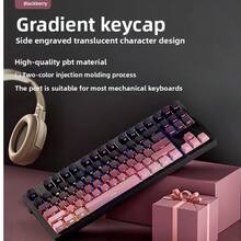 PBT 材质侧面雕刻半透明渐变键帽，OEM 外形适用于 MX 开关，可定制机械键盘 DIY（不含键盘） - 彩色 - 查看 8