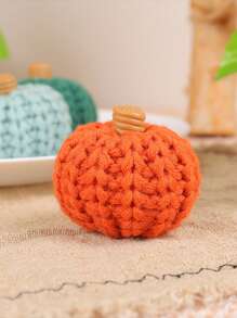 1/5 件 2.76 英寸针织南瓜装饰，乡村风格 DIY 手工钩针彩色南瓜道具，适合丰收节、感恩节、家居装饰、桌面、中心装饰、节日纪念礼物