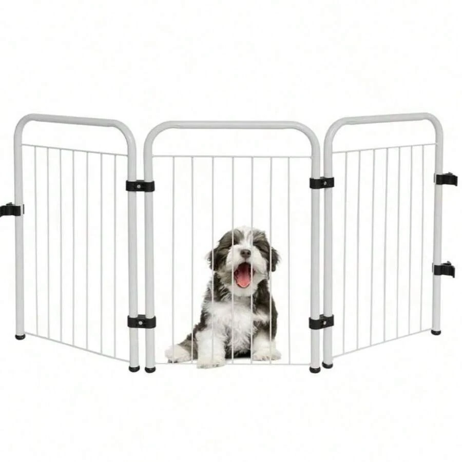 Cercado Portão Grade Portátil Para Cachorro Pet - Branco - Visão 1
