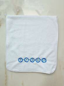 1pc 35x75cm Coral Fleece Fatima Hand Evil Eye Embroidered Towel, Suitable As Holiday Gift, Home, Kitchen, Bathroom Decor Back To School